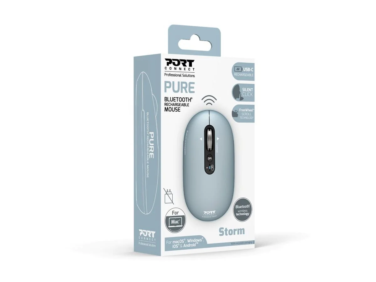 PORT CONNECT Mouse PURE MAC Wireless Bluetooth Pastel Blue - Image 4