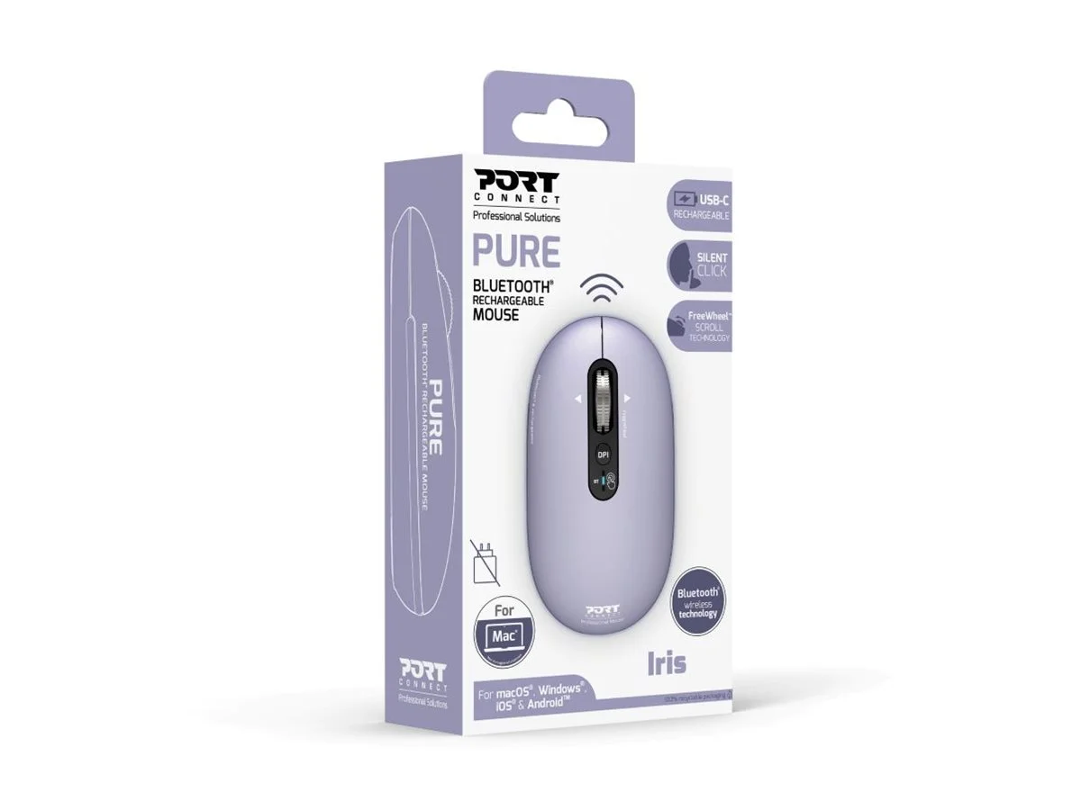PORT CONNECT Mouse PURE MAC Wireless Bluetooth Lavender - Image 7