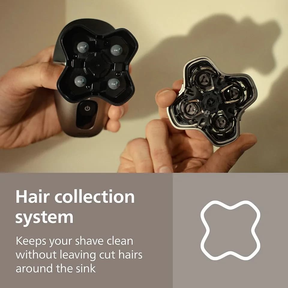 Philips Head Shaver Pro 5000 Series HS5980/15 Operating time (max) 60 min Wet & Dry Lithium Deep Black - Image 8
