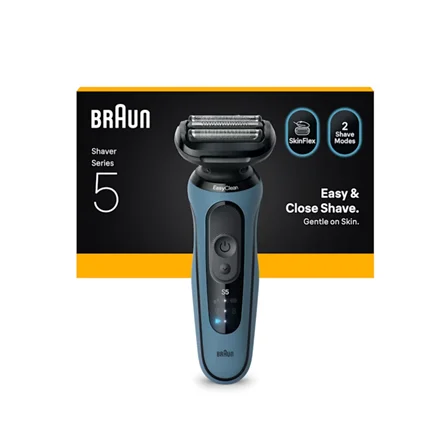 Braun Shaver Series 5 52-A1000s Operating time (max) 50 min Wet & Dry Lithium Ion Blue/Black - Image 2