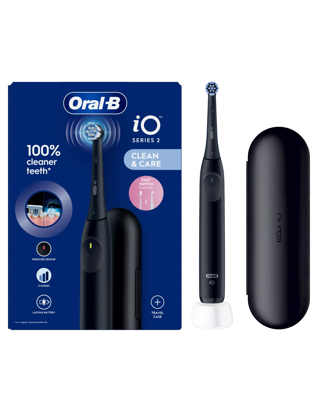 Oral-B Electric Toothbrush iO2i Rechargeable For adults Number of brush heads included 1 Number of teeth brushing modes 3 Night Black - Image 1