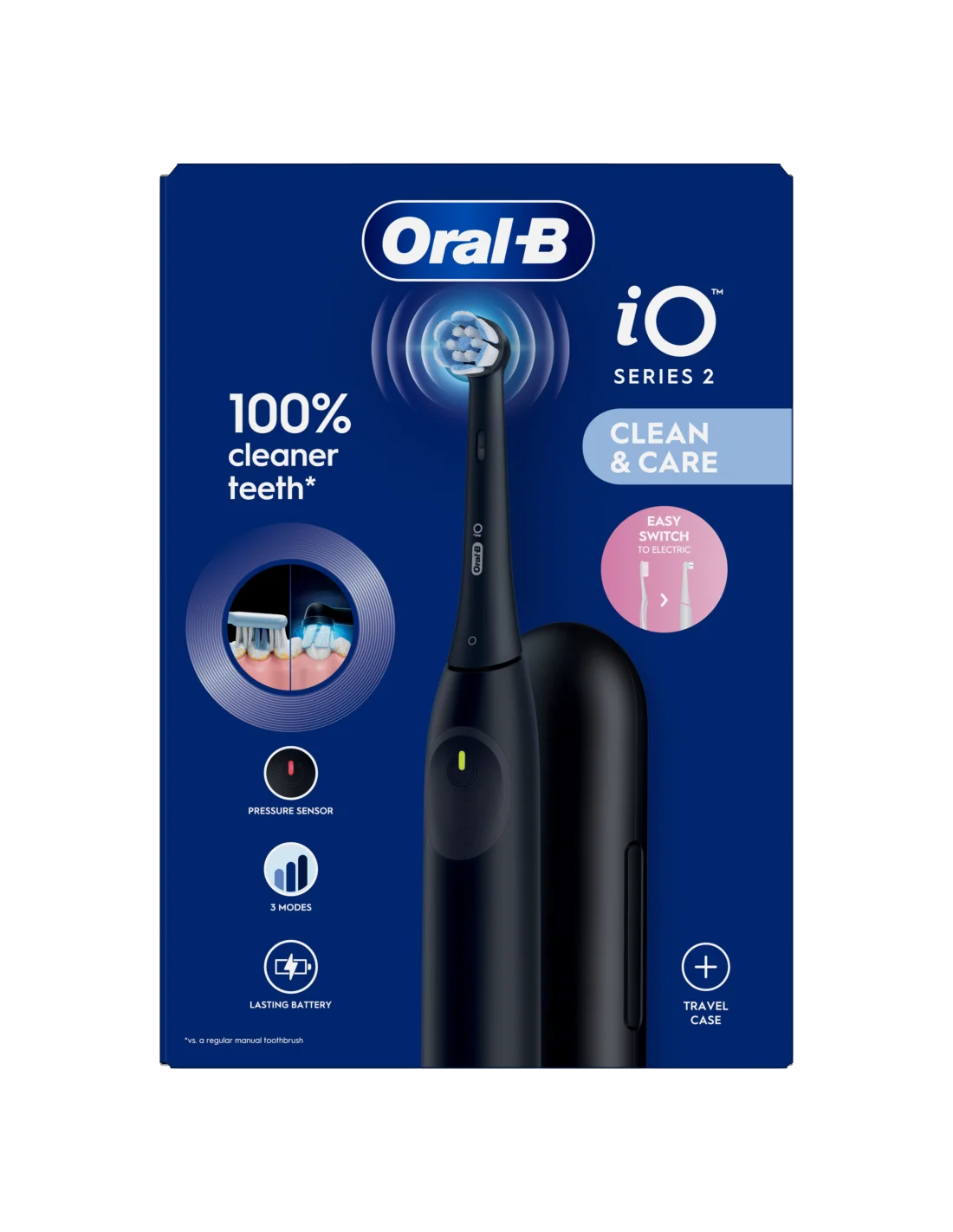 Oral-B Electric Toothbrush iO2i Rechargeable For adults Number of brush heads included 1 Number of teeth brushing modes 3 Night Black - Image 3