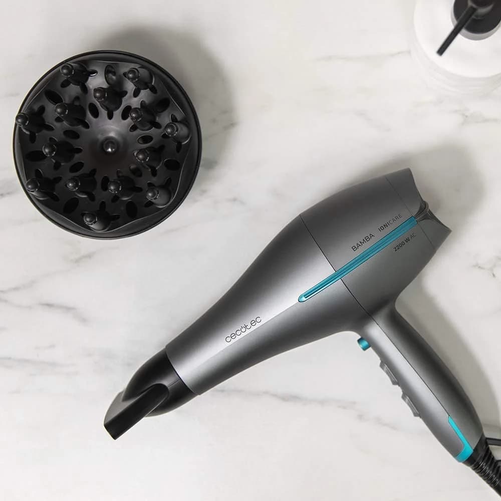 Cecotec Hair dryer IoniCare 5300 Maxi Aura Black 2200 W Number of temperature settings 3 Ionic function Black/Grey Diffuser nozzle - Image 2