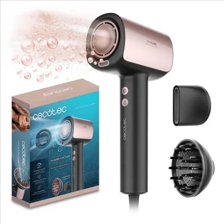Cecotec Hair dryer DryGlam Nano Plasma 1600 W Number of temperature settings 3 Ionic function Black/Rose Gold Diffuser nozzle - Image 3