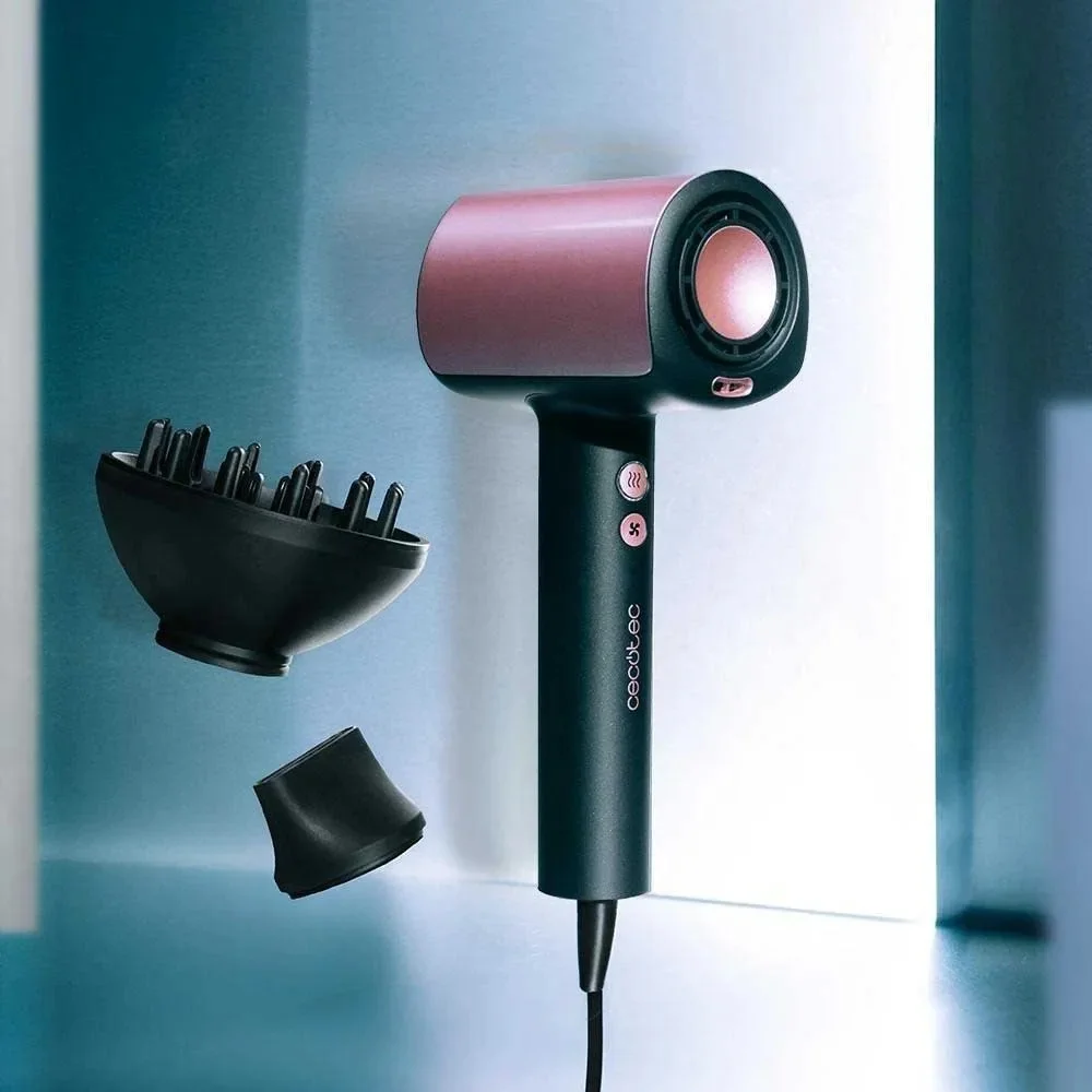 Cecotec Hair dryer DryGlam Nano Plasma 1600 W Number of temperature settings 3 Ionic function Black/Rose Gold Diffuser nozzle - Image 4