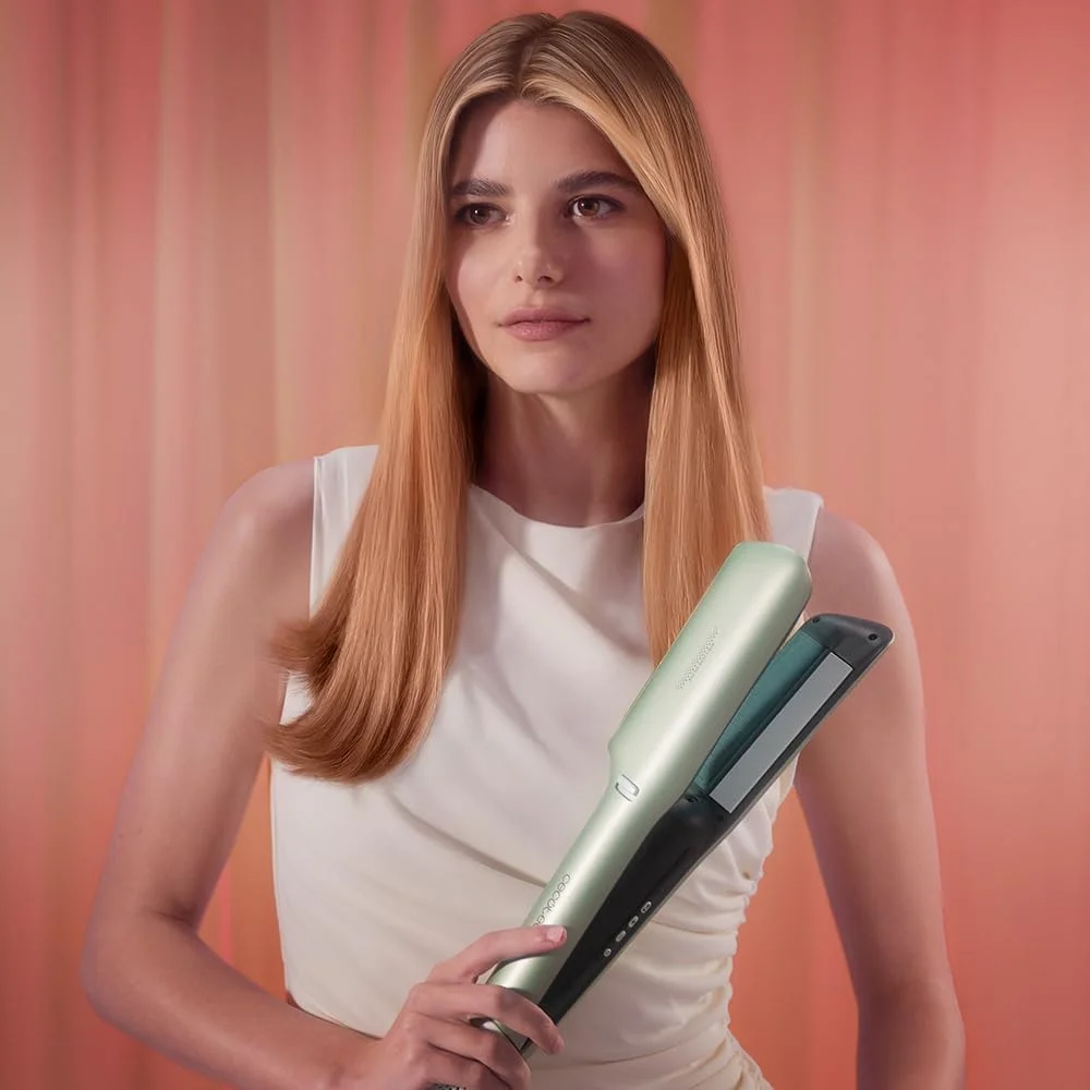 Cecotec Hair Straightener Air Lisse Champagne Ceramic heating system Ionic function Temperature (max) 230 °C Temperature (min) 100 °C Number of heating levels 3 1600 W Champagne - Image 2