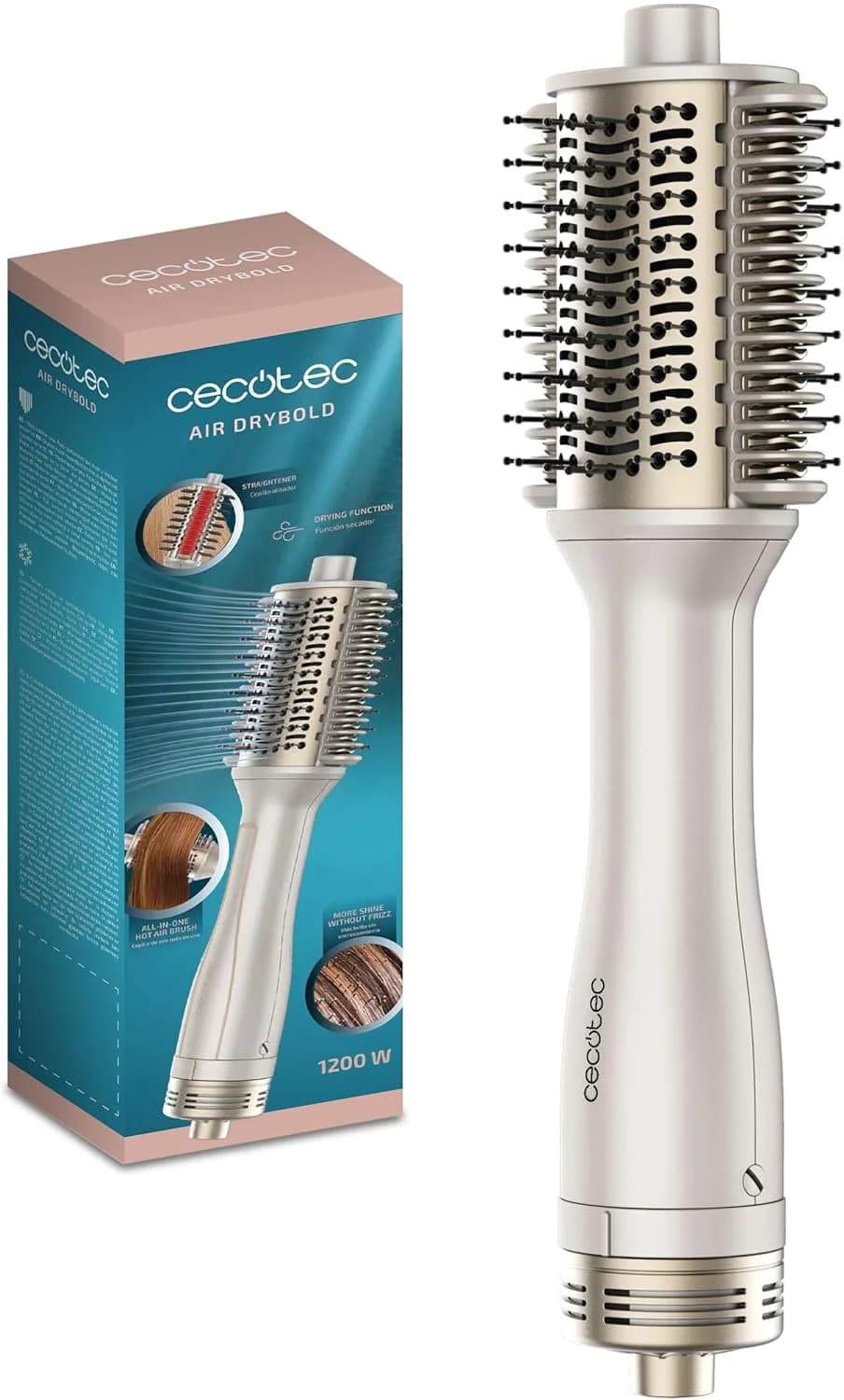 Cecotec Air Brush with Heating Plates Air DryBold Ceramic heating system Ion conditioning 1200 W Gold/White - Image 1
