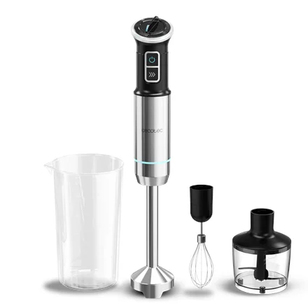 Cecotec Hand blender Power Neutron 1100MAX Cream&Crush Hand Blender 1100 W Number of speeds Adjustable Turbo mode Chopper Black/Silver - Image 1