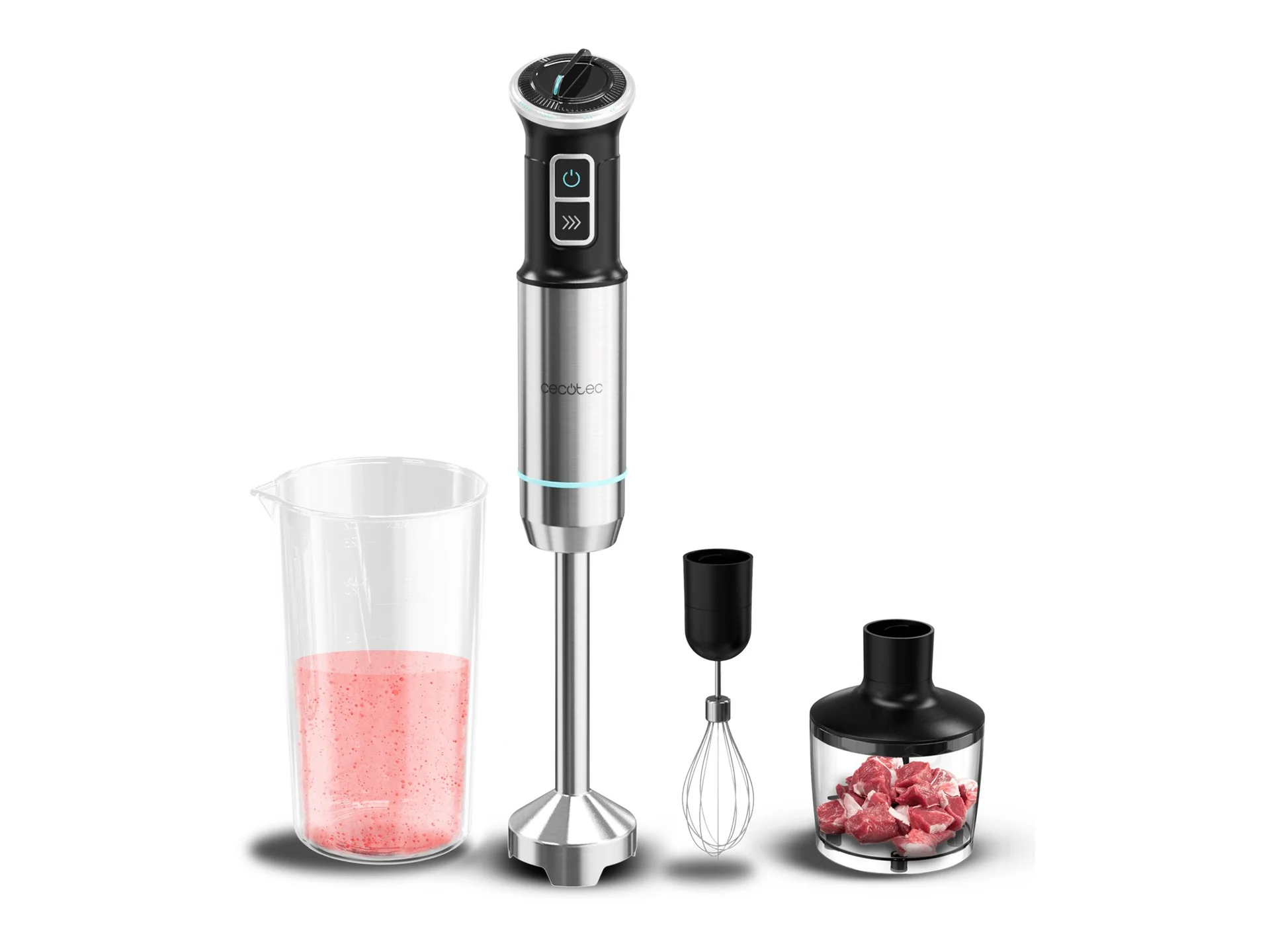 Cecotec Hand blender Power Neutron 1100MAX Cream&Crush Hand Blender 1100 W Number of speeds Adjustable Turbo mode Chopper Black/Silver - Image 2