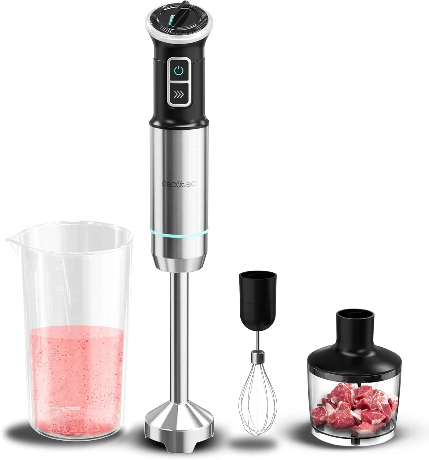 Cecotec Hand blender Power Neutron 1100MAX Cream&Crush Hand Blender 1100 W Number of speeds Adjustable Turbo mode Chopper Black/Silver - Image 8
