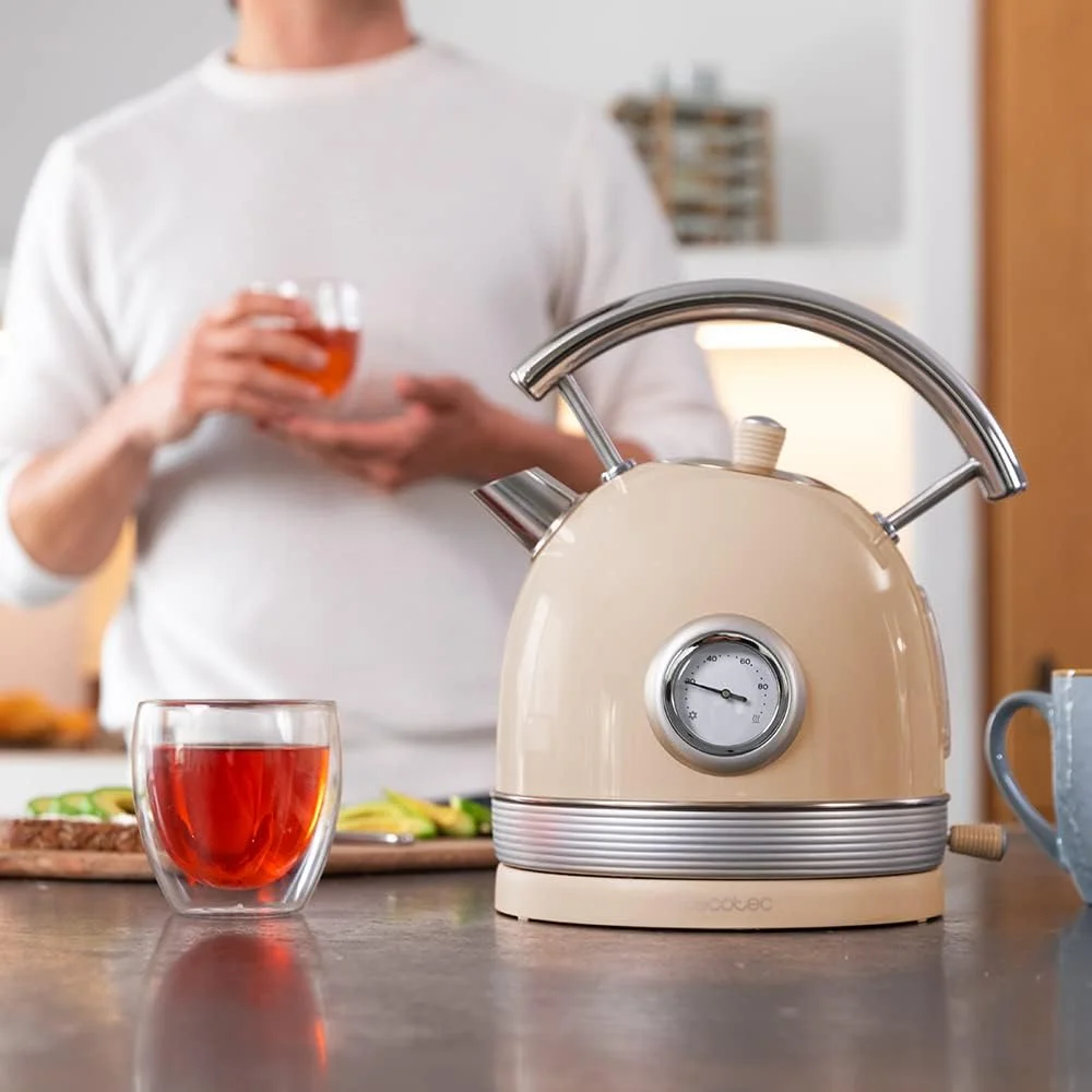 Cecotec Kettle ThermoSense 420 Vintage 2200 W Electric 1.8 L Stainless steel 360° rotational base Light Beige - Image 3