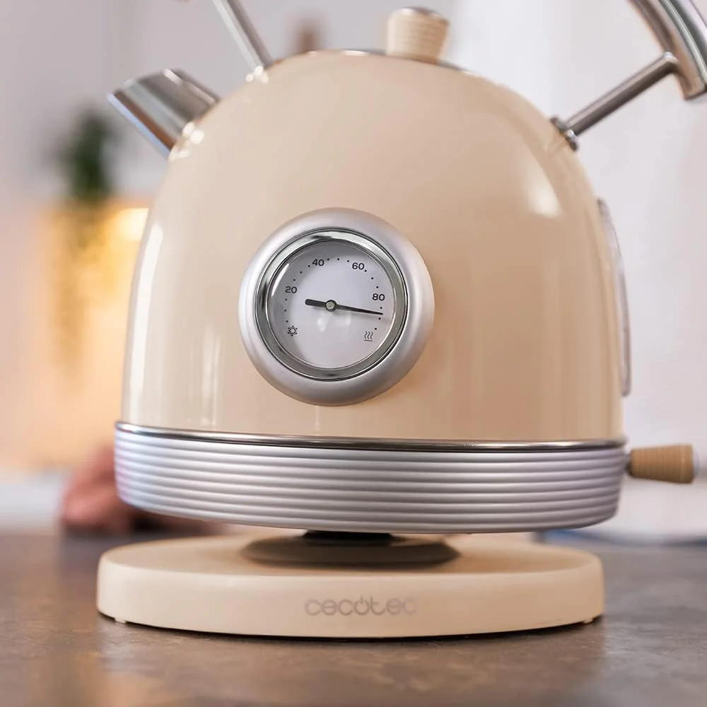 Cecotec Kettle ThermoSense 420 Vintage 2200 W Electric 1.8 L Stainless steel 360° rotational base Light Beige - Image 4