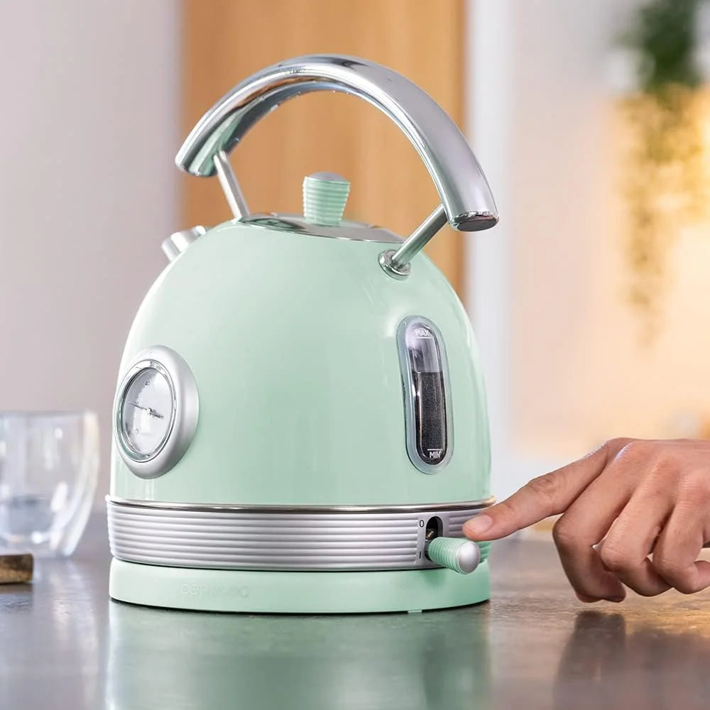 Cecotec Kettle ThermoSense 420 Vintage 2200 W Electric 1.8 L Stainless steel 360° rotational base Light Green - Image 3