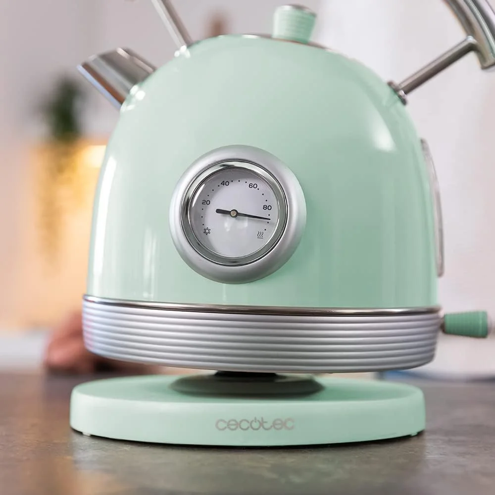 Cecotec Kettle ThermoSense 420 Vintage 2200 W Electric 1.8 L Stainless steel 360° rotational base Light Green - Image 4