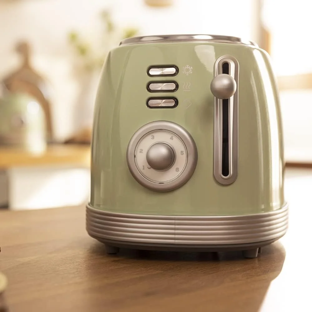 Cecotec Toaster Toast&Taste 800 Vintage Power 850 W Number of slots 2 Housing material Stainless steel Light Green - Image 3