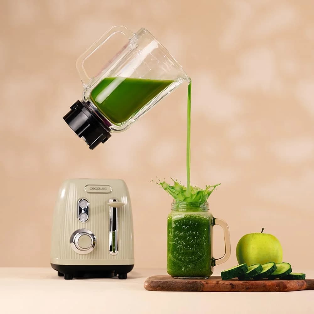 Cecotec Blender Power Black Titanium RetroGreen Tabletop 1200 W Jar capacity 1.5 L Jar material Glass Green - Image 4