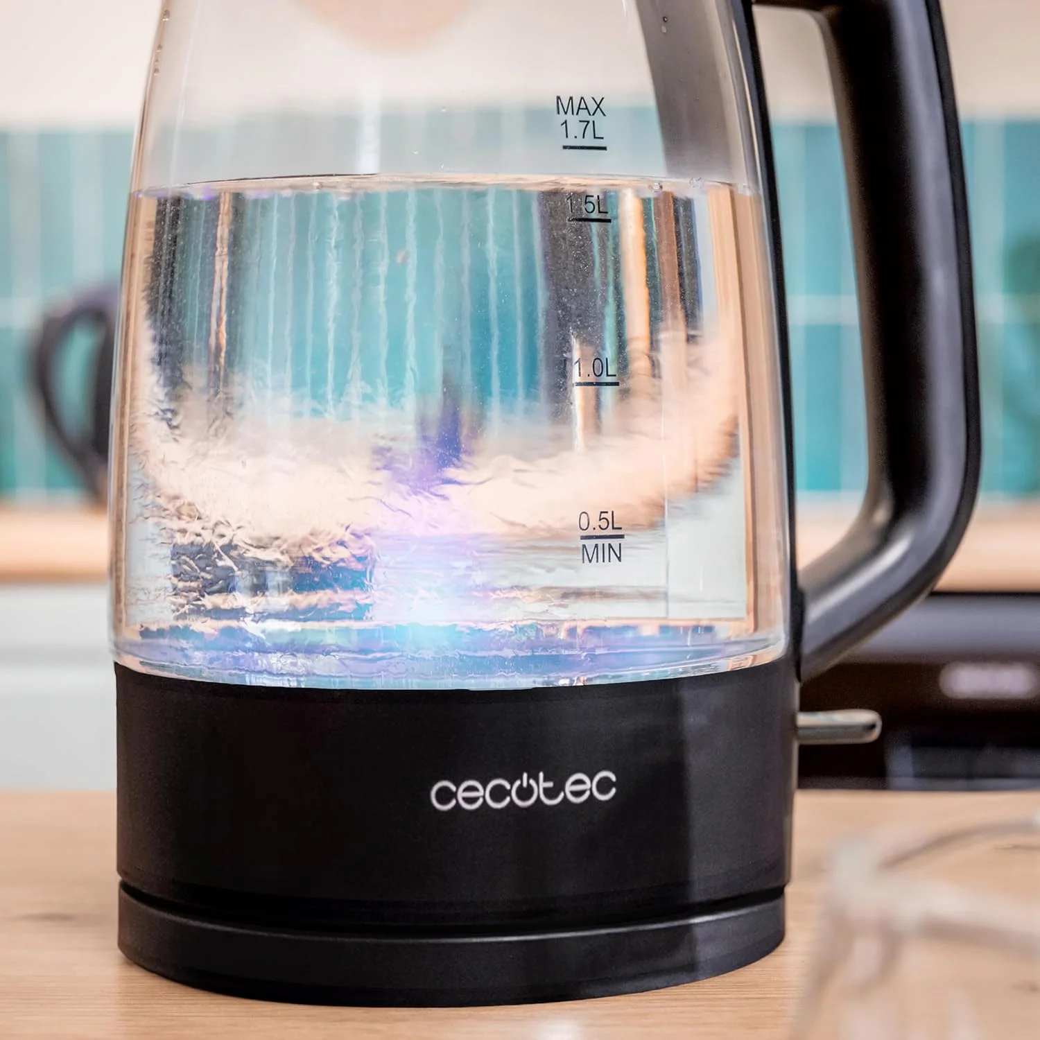 Cecotec Kettle ThermoSense 320 Clear 2200 W Electric 1.7 L Glass 360° rotational base Black/Transparent - Image 4