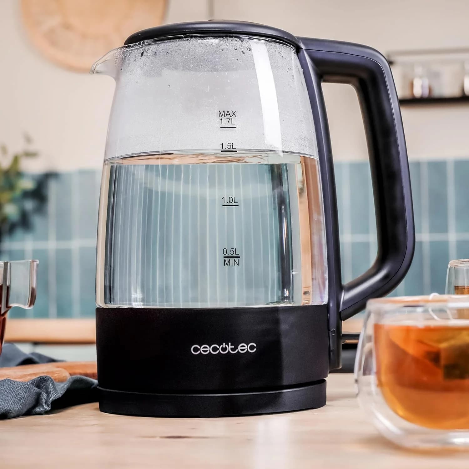 Cecotec Kettle ThermoSense 320 Clear 2200 W Electric 1.7 L Glass 360° rotational base Black/Transparent - Image 5