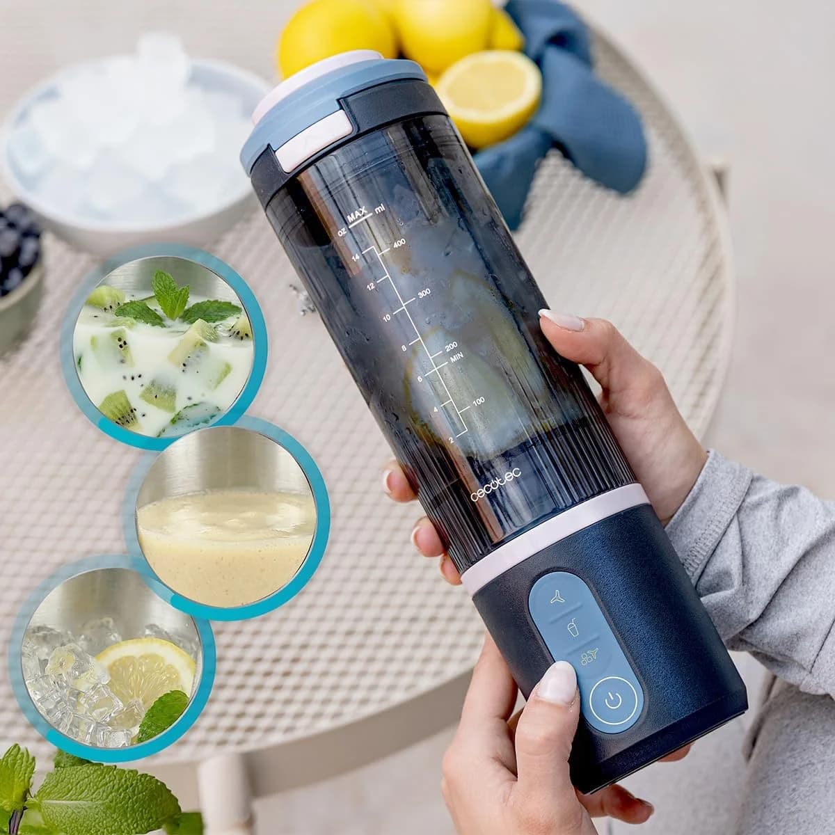 Cecotec Blender Power Titanium Shake2Go Portable 180 W Jar material BPA-free Jar capacity 0.6 L Lagoon - Image 4