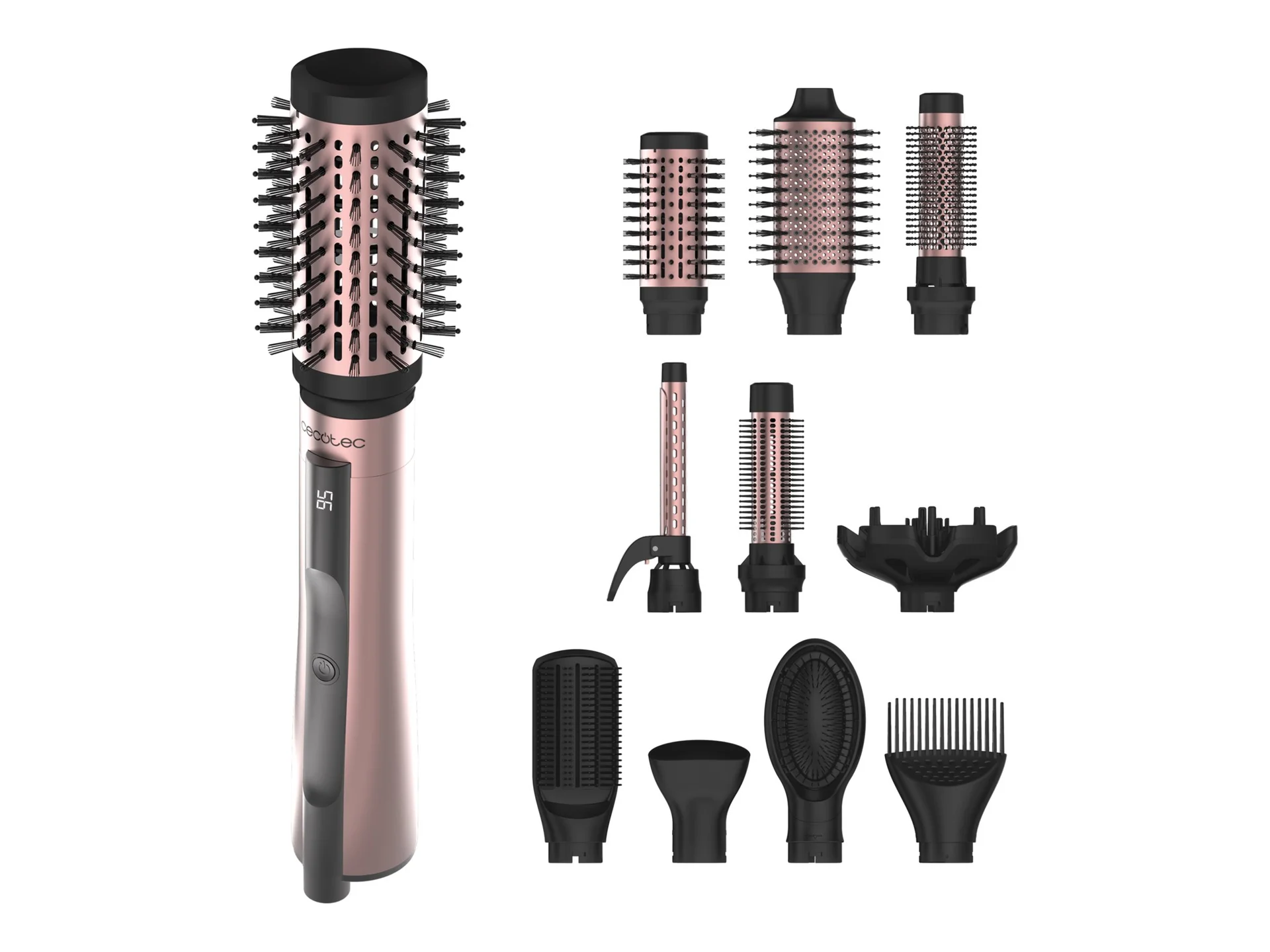 Cecotec Air Brush CeramicCare 10in1 AirBrush Ion conditioning Number of heating levels 3 1200 W Black/Pink - Image 1