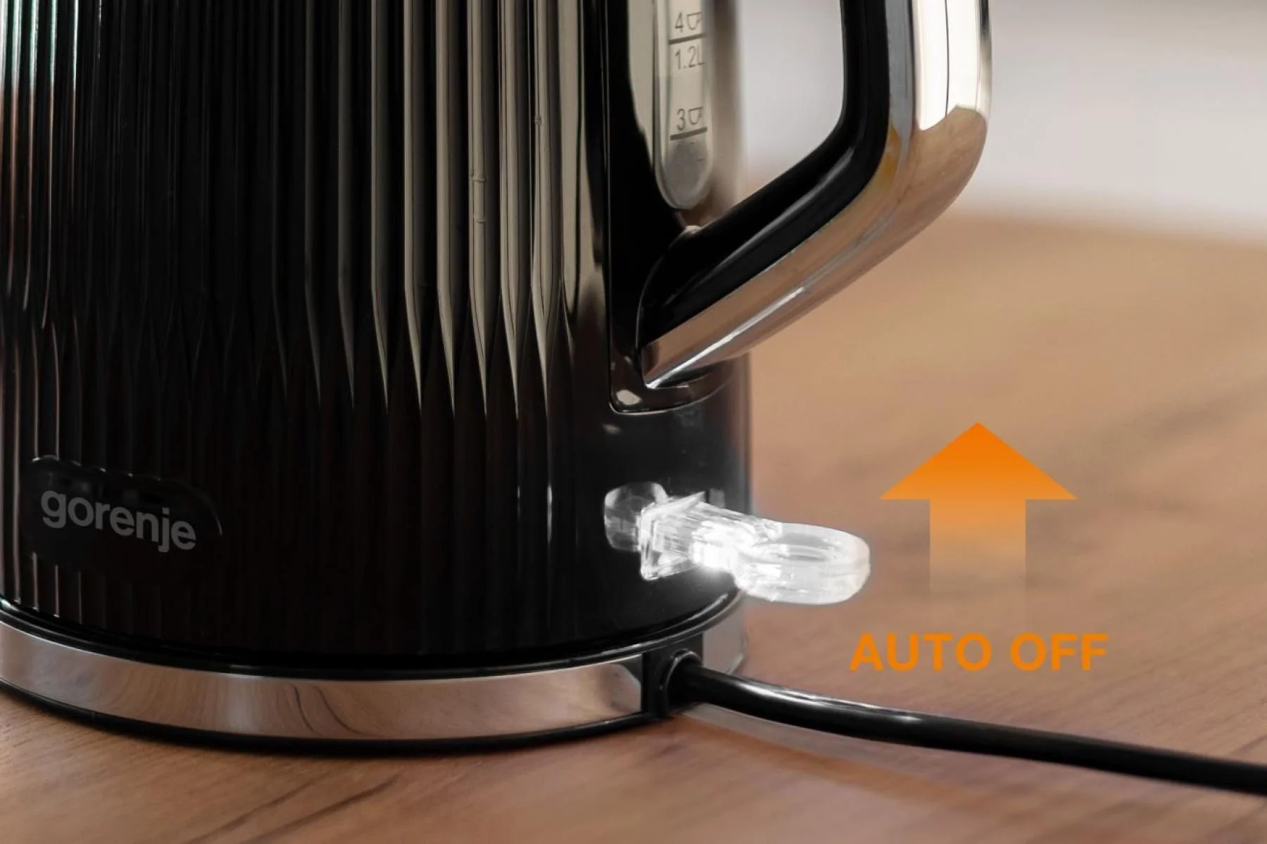 Gorenje K17DPB Kettle Electric 1.7 L 2200 W Plastic/Stainless steel 360° rotational base Black - Image 7
