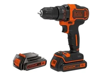 Black&Decker 18v2G DD w 400mA ch in kitbox 2 batts BDCDD186KB-QW BLACK & DECKER - Image 1