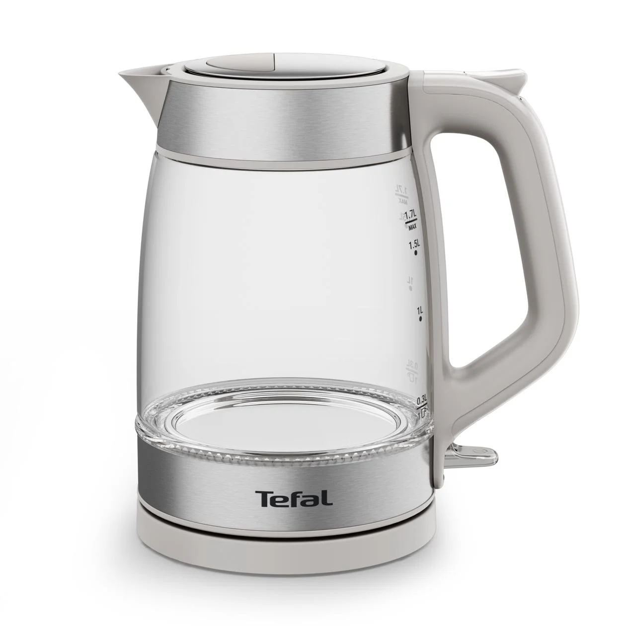 TEFAL Kettle KI605B30 2200 W Electric 1.7 L Glass 360° rotational base Grey - Image 1