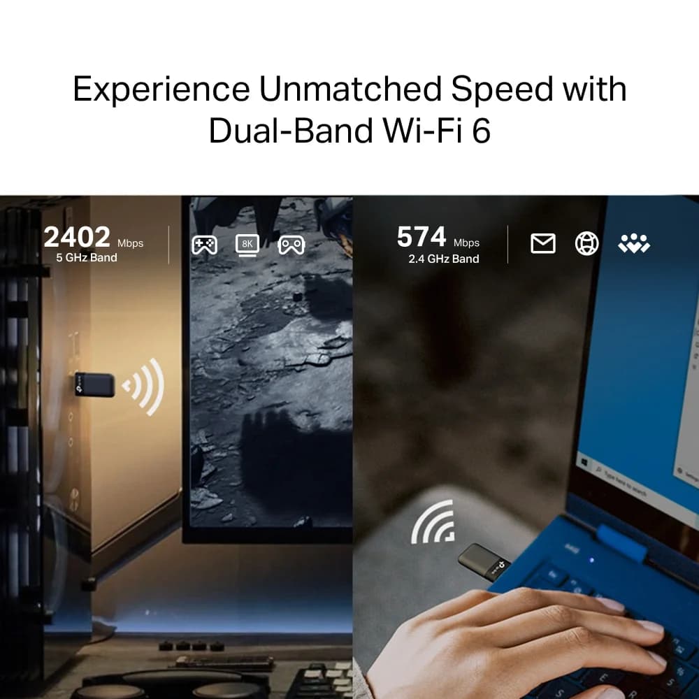 TP-LINK AX3000 Dual Band Wi-Fi 6 Wireless USB Adapter Archer TX50U 2.4 GHz, 5 GHz 802.11ax MU-MiMO No no PoE Antenna type Internal - Image 5