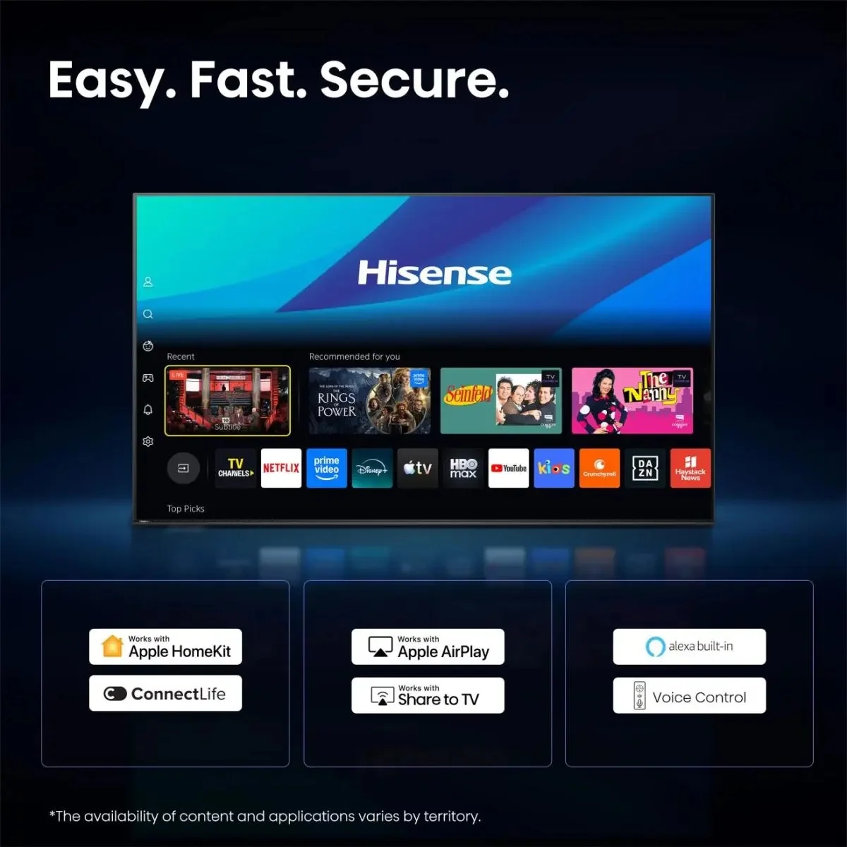 Hisense TV 43A6S 43" Smart TV VIDAA OS UHD Black - Image 3