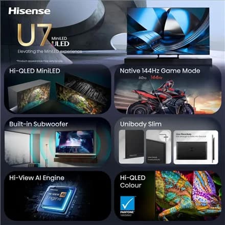 Hisense TV 55U7SE 55 Smart TV VIDAA Smart OS UHD Black - Image 12