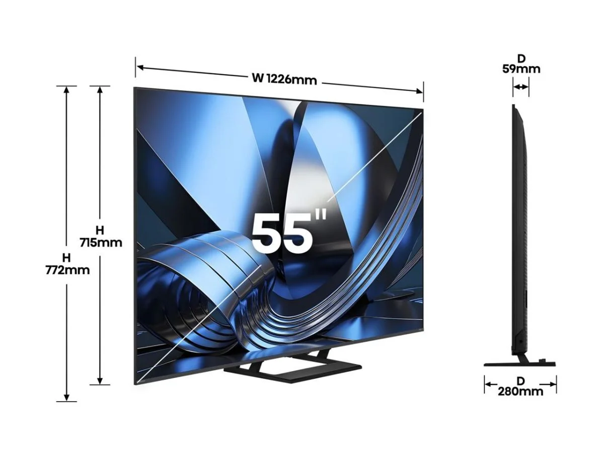 Hisense TV 55U7SE 55 Smart TV VIDAA Smart OS UHD Black - Image 2