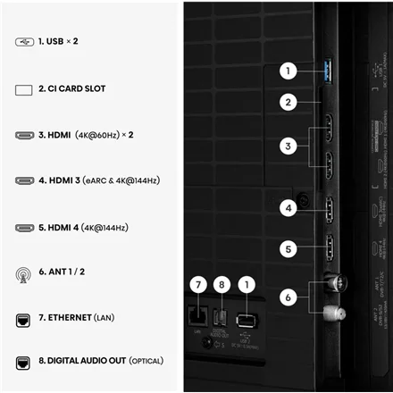 Hisense TV 55U7SE 55 Smart TV VIDAA Smart OS UHD Black - Image 5