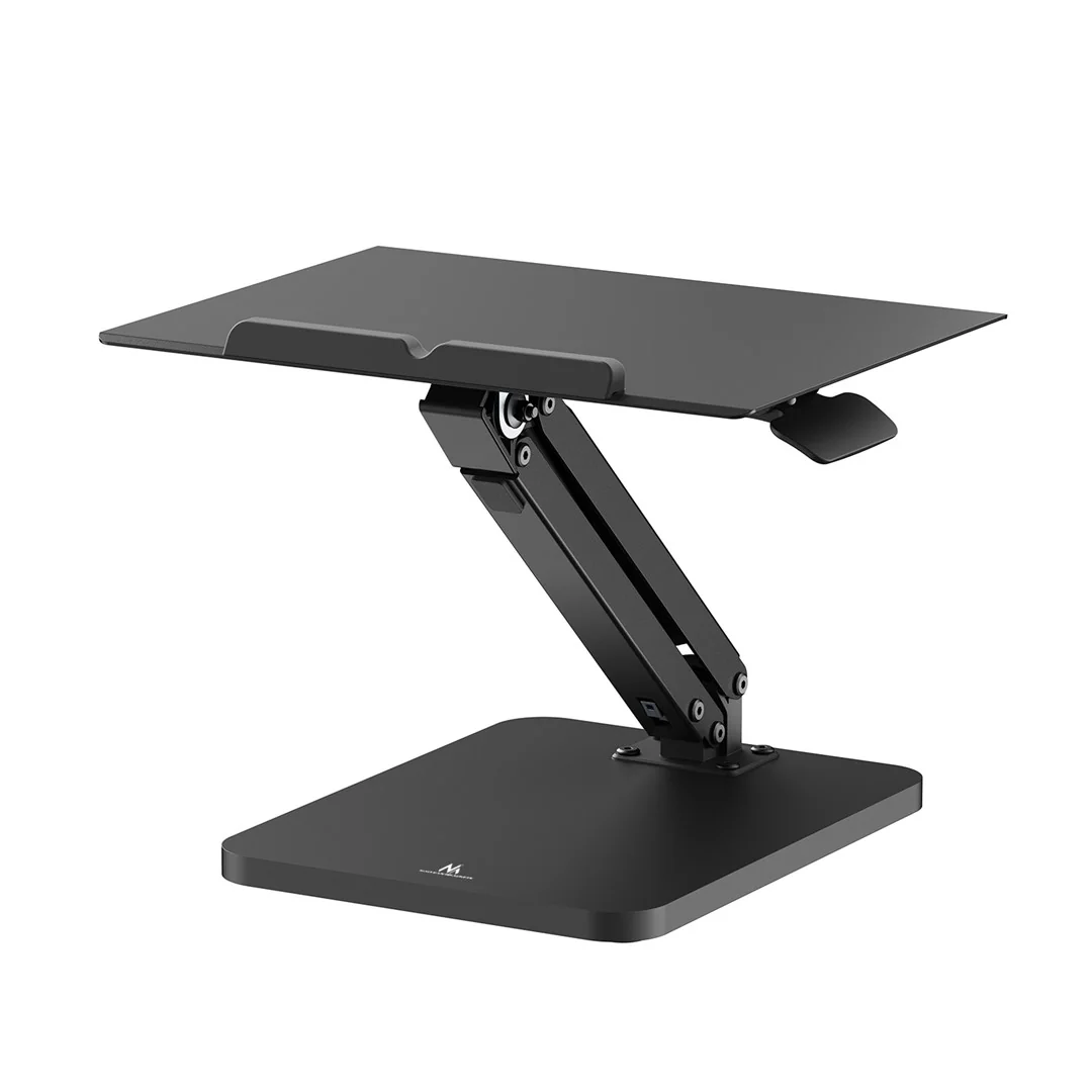 Maclean desk stand for monitor or laptop, gas spring, for standing and sitting work, black, MC-493 - Image 11