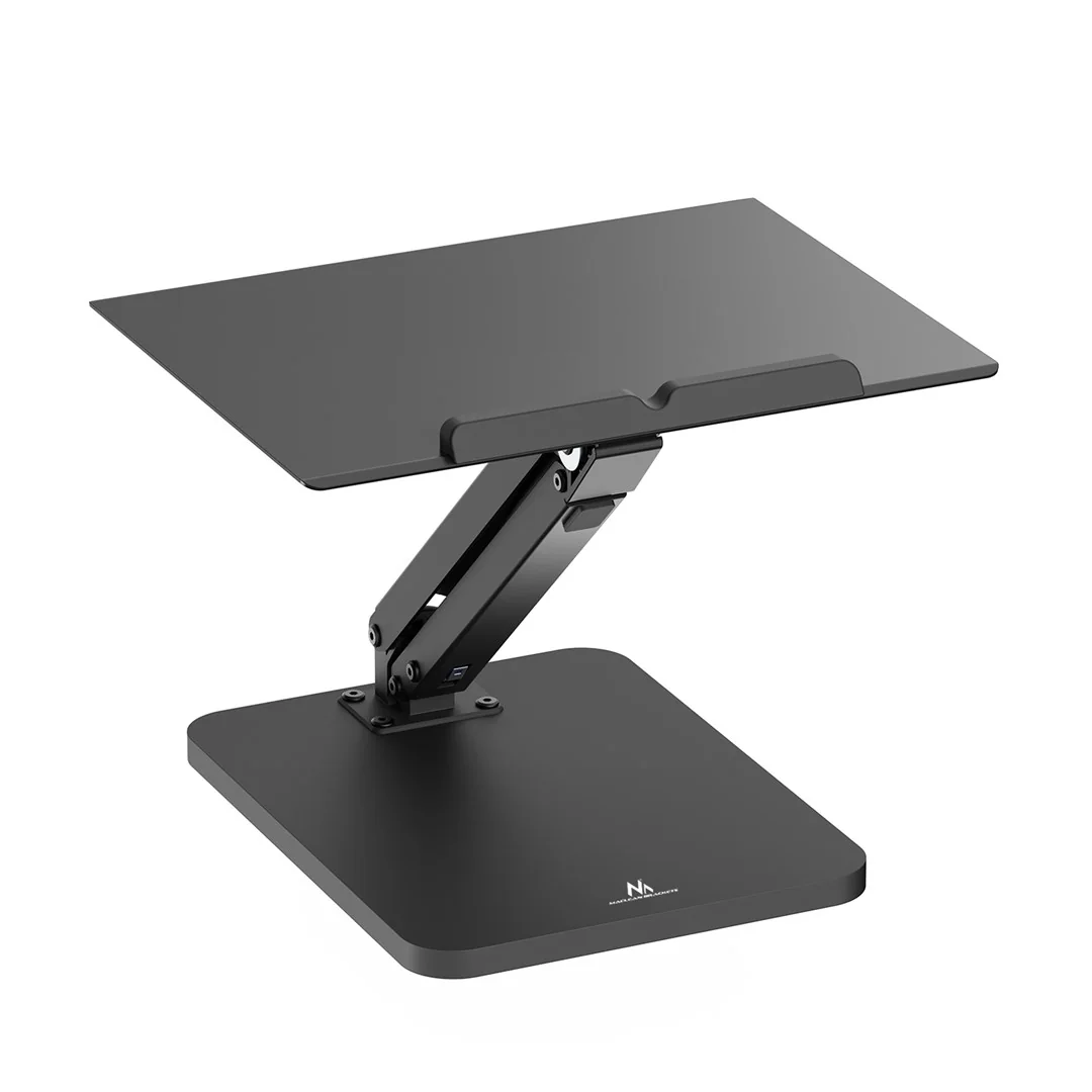 Maclean desk stand for monitor or laptop, gas spring, for standing and sitting work, black, MC-493 - Image 9