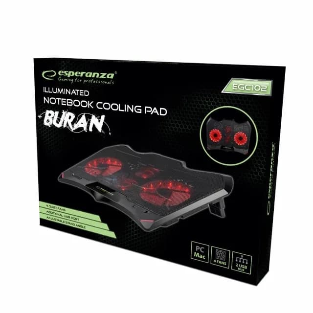 Esperanza EGC102 laptop cooling pad 2000 RPM Black - Image 8