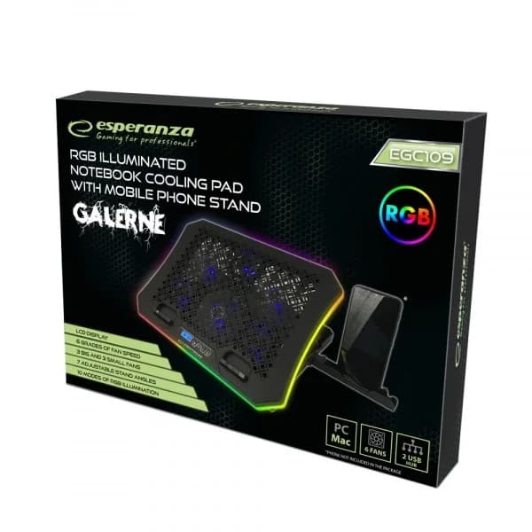 Esperanza GALERNE laptop cooling pad 48.3 cm (19") 2100 RPM Black - Image 5