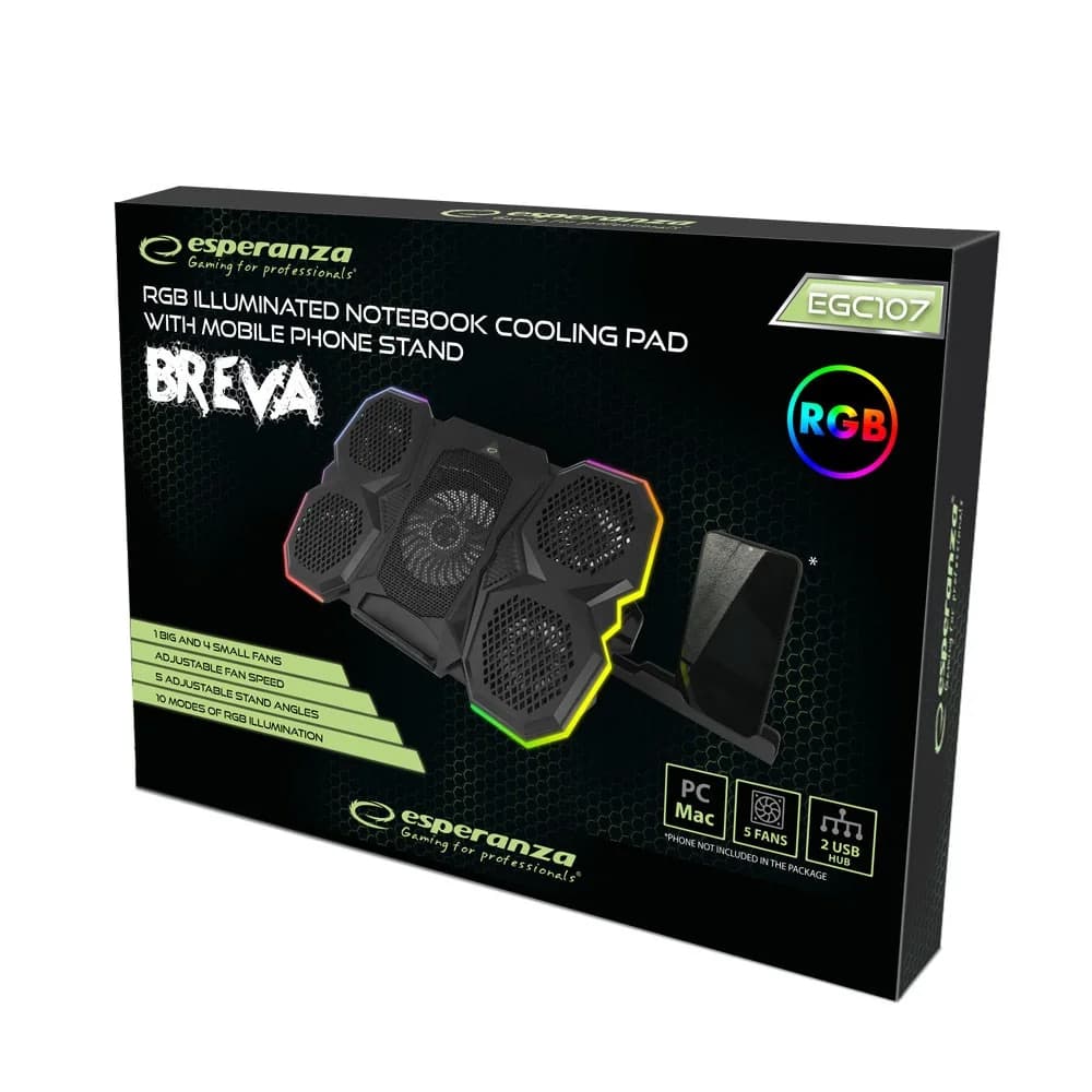 Esperanza EGC107 notebook cooling pad 2600 RPM Black - Image 8