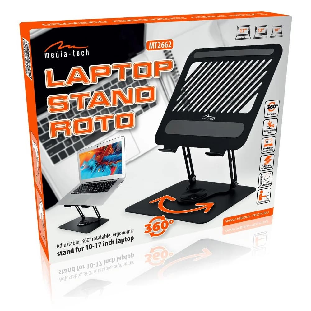 Adjustable, rotatable, ergonomic laptop stand 10–17″ LAPTOP STAND ROTO MT2662 - Image 12