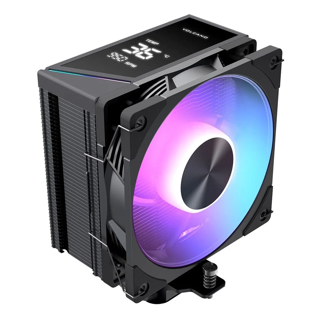 MODECOM Volcano 0C T102 LCD ARGB Processor Air cooler 12 cm Black - Image 1