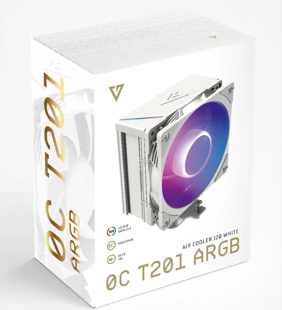 MODECOM Volcano 0C T201 ARGB Processor Air cooler 12 cm White - Image 2