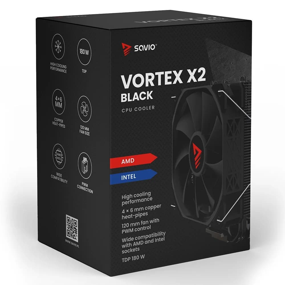 SAVIO VORTEX X2 BLACK CPU Cooler - Image 7