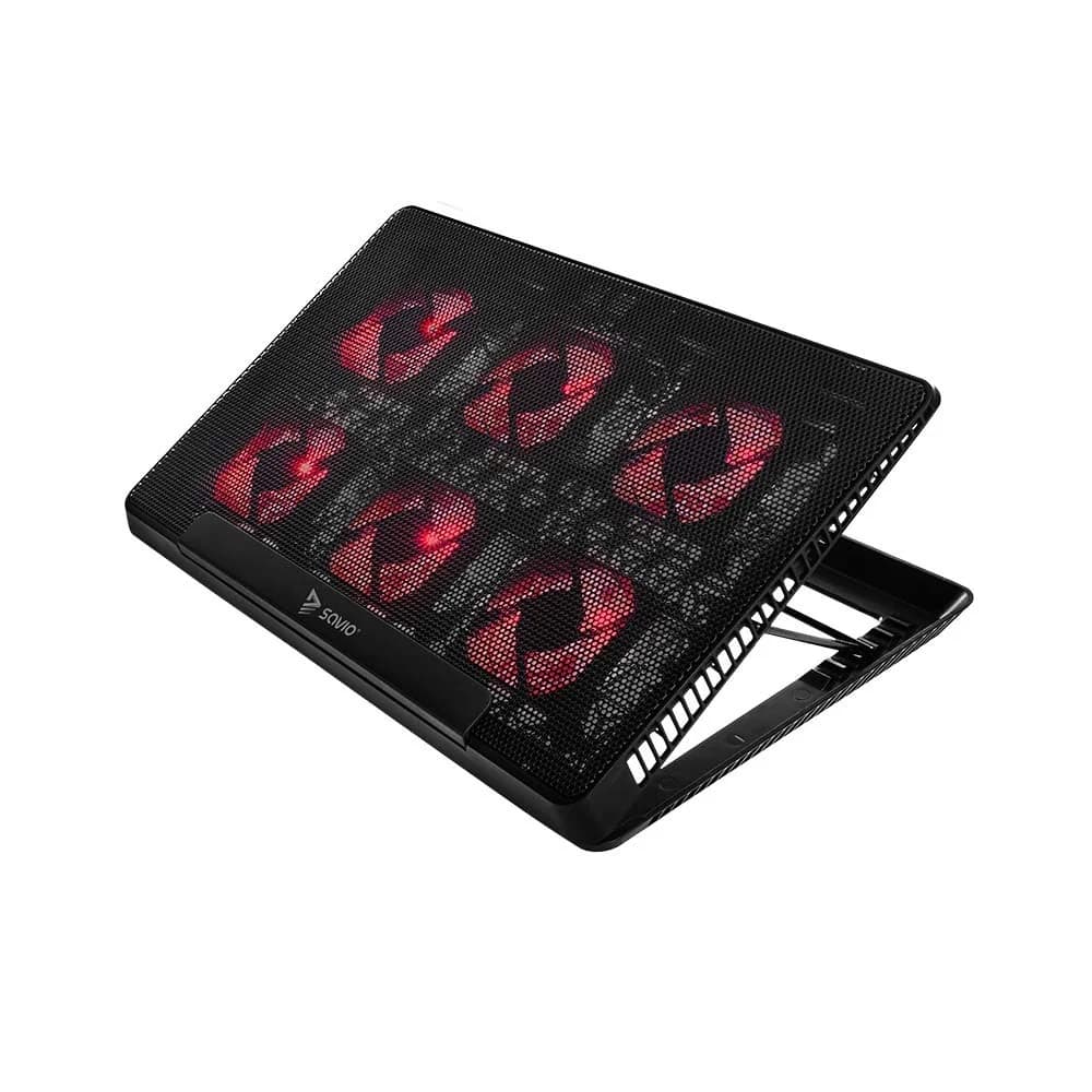 Laptop cooling pad, 6 backlit fans, 2000 RPM, SAVIO COS-01 - Image 1