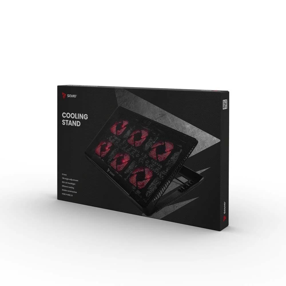 Laptop cooling pad, 6 backlit fans, 2000 RPM, SAVIO COS-01 - Image 3