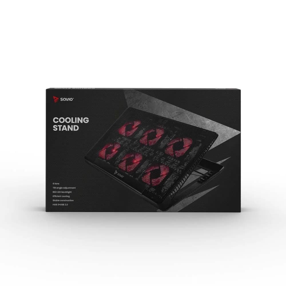 Laptop cooling pad, 6 backlit fans, 2000 RPM, SAVIO COS-01 - Image 4