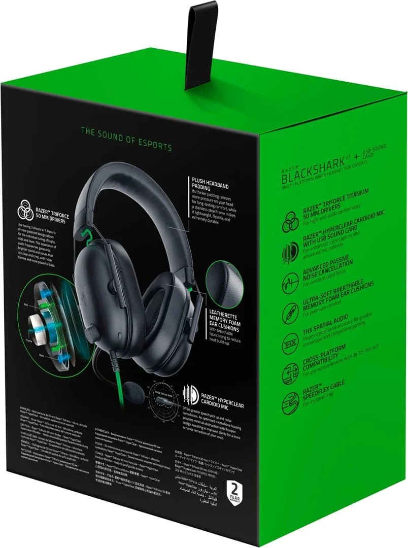 Razer Blackshark V2 X Headset Wired Head-band Gaming Black, Green - Image 6
