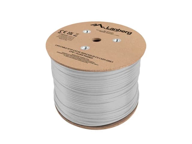LANBERG LAN CABLE SFTP CAT.5E 305M SOLID CU LSZH GREY CPR + FLUKE PASSED - Image 2