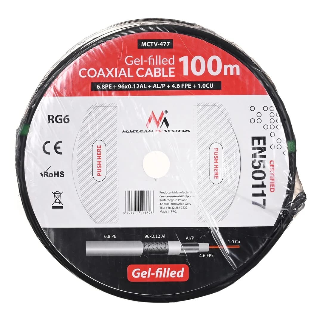 Maclean MCTV-477 coaxial cable 100 m Black - Image 2