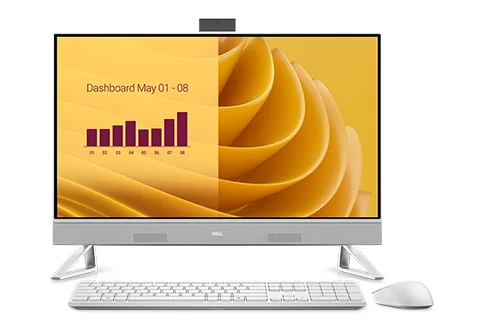 DELL EC27250 Intel Core 7 150U 68.6 cm (27") 1920 x 1080 pixels Touchscreen All-in-One PC 16 GB DDR5-SDRAM 1 TB SSD Windows 11 Pro Wi-Fi 6E (802.11ax) Pearl, White - Image 1