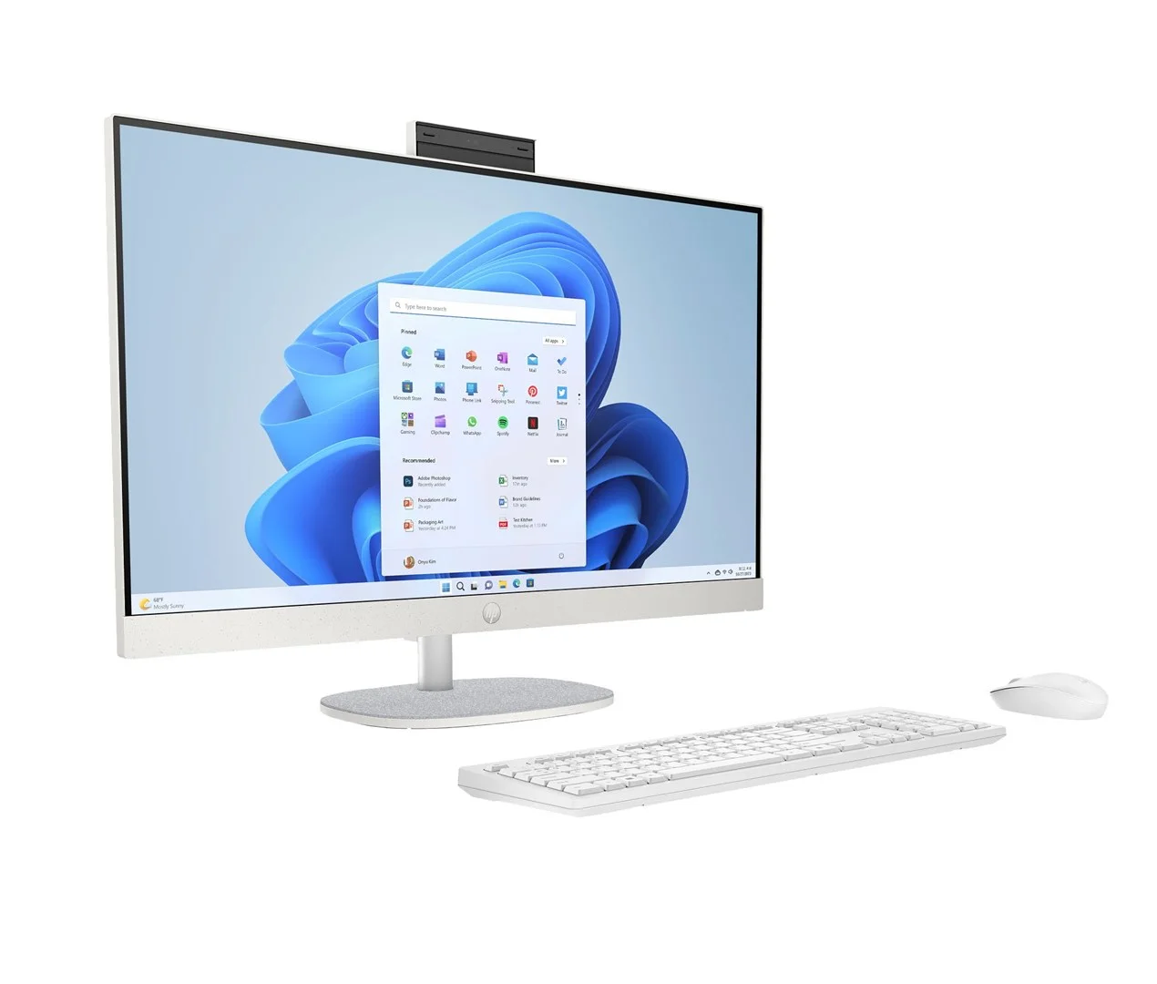 HP 27-cr0222nw AMD Ryzen™ 7 7730U 68.6 cm (27") 1920 x 1080 px All-in-One PC 16 GB DDR4-SDRAM 512 GB SSD Windows 11 Home Wi-Fi 6 (802.11ax) White - Image 2