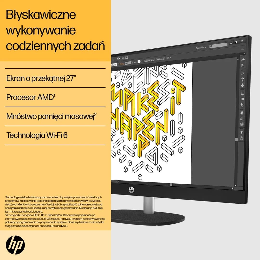 HP 27-cr0222nw AMD Ryzen™ 7 7730U 68.6 cm (27") 1920 x 1080 px All-in-One PC 16 GB DDR4-SDRAM 512 GB SSD Windows 11 Home Wi-Fi 6 (802.11ax) White - Image 7